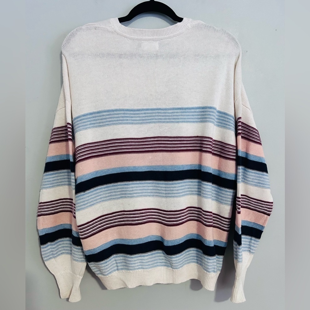 Fat Face Striped Henley Sweater Women’s 6 Cotton Knit Preppy Coastal Drop Sleeve - Picture 3 of 7